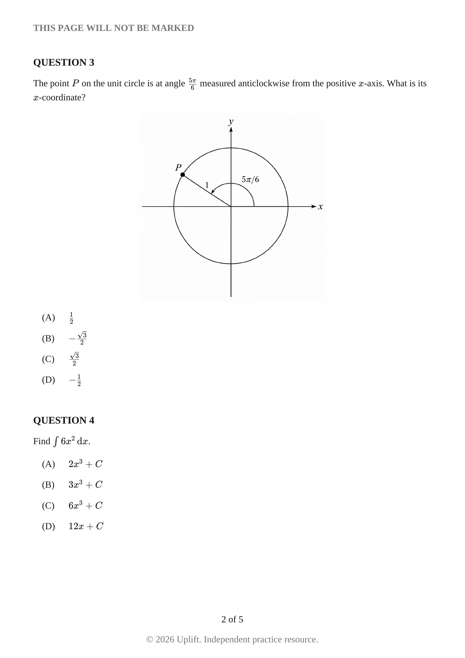Paper 1 — Multiple choice, page 3 of 6