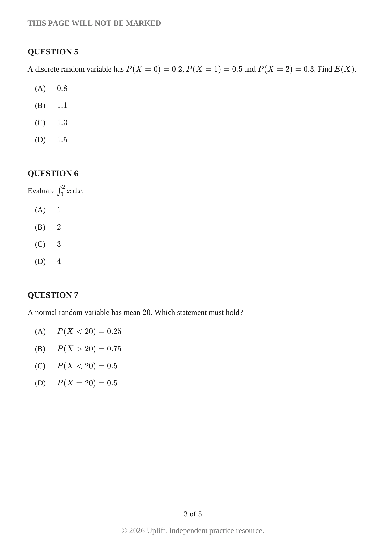 Paper 1 — Multiple choice, page 4 of 6