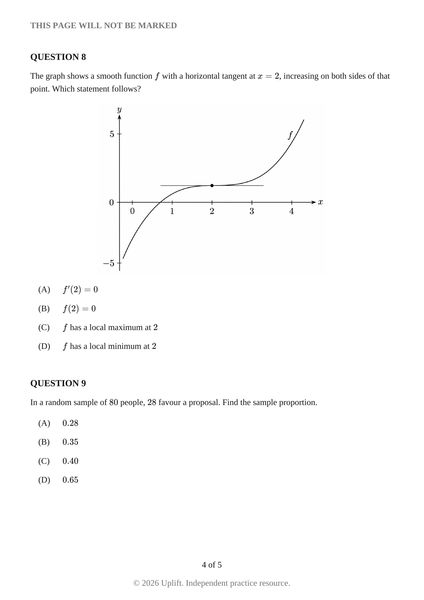 Paper 1 — Multiple choice, page 5 of 6