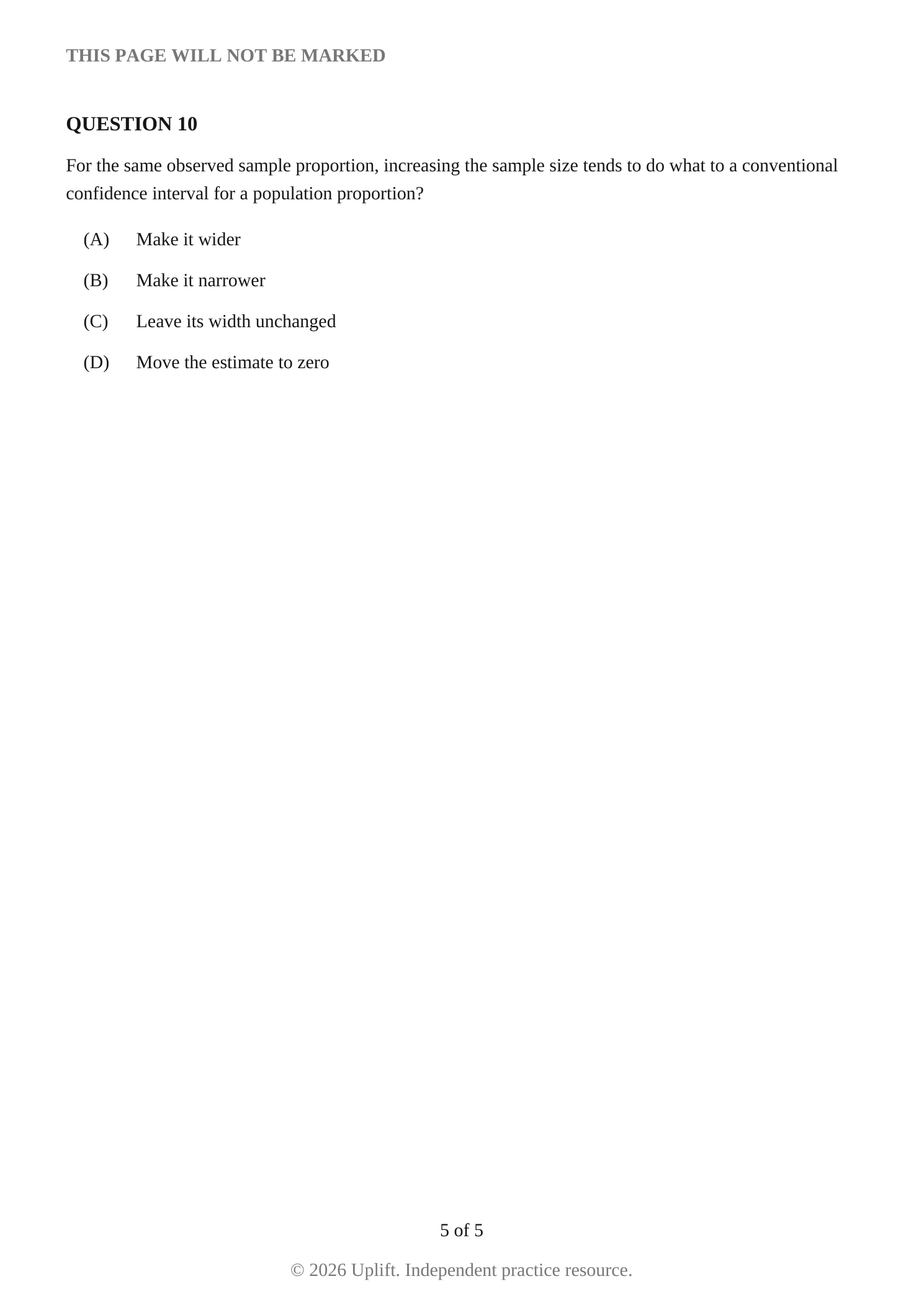 Paper 1 — Multiple choice, page 6 of 6